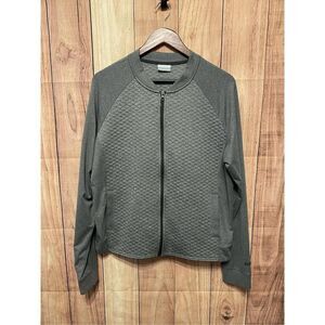 Columbia Quilted Zip-Front Bomber Jacket - Charcoal